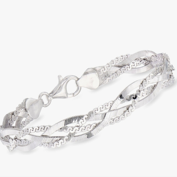 Ross-Simons Italian Sterling Silver Braided Bracelet - Picture 2 of 12